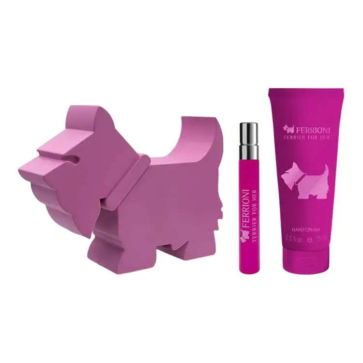 Terrier for Her - Set de regalo, Eau de Parfum + crema de manos + mini spray