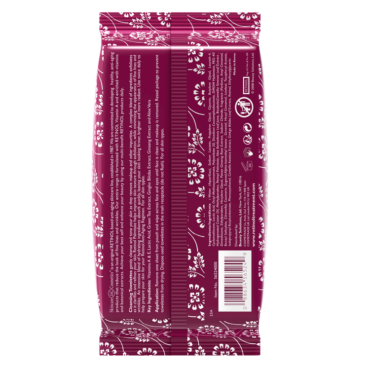 Retinol Toallitas limpiadoras antiedad con retinol