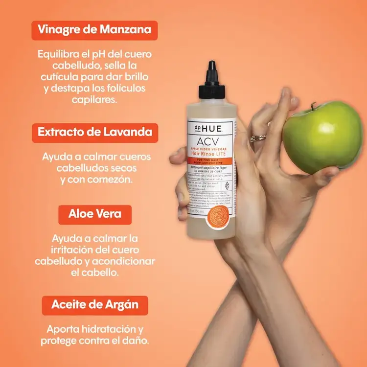Acv Hair Rinse Lite Enjuague para el cabello con vinagre de manzana limpieza suave para cabello fino