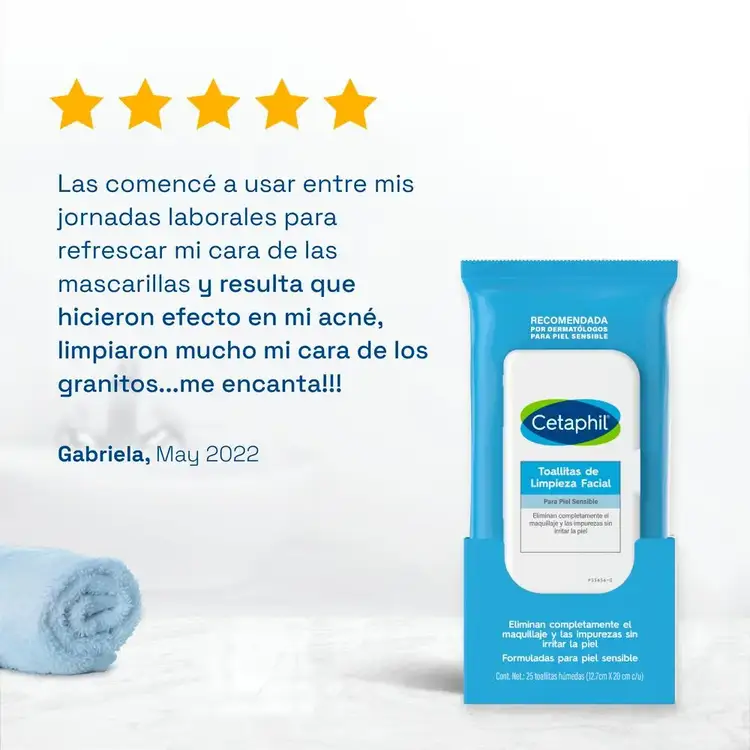 Toallas de limpieza facial eliminan suciedad, maquillaje e impurezas