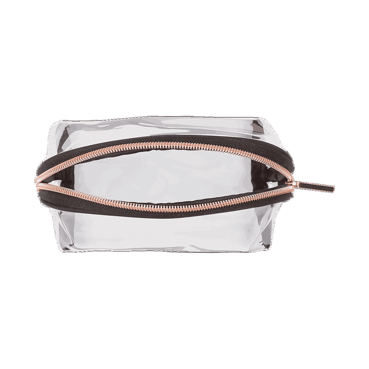 Tartan and twine - Neceser de viaje transparente con negro