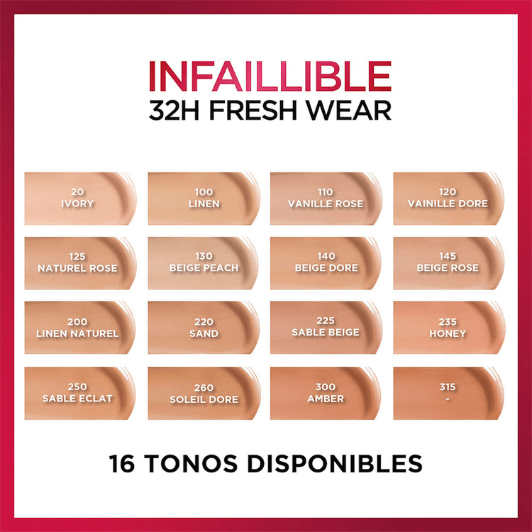 Infallible Freshwear 32H - Base de maquillaje líquida, piel luminosa y larga duración