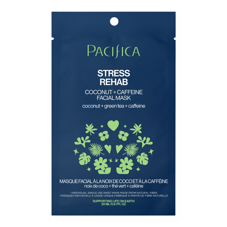Stress Rehab Coconut & Caffeine Mascarilla en hoja desestresa la piel
