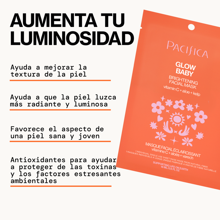 Glow Baby Vitamin C Brightening Mascarilla en hoja rápida absorción