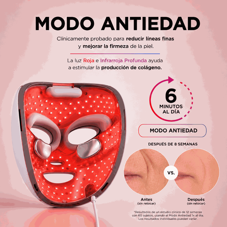 CryoGlow - Máscara facial LED, con tecnología refrescante
