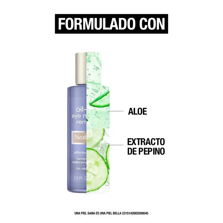 Oil Free Desmaquillante de ojos remueve eficaz y gentilmente el maquillaje