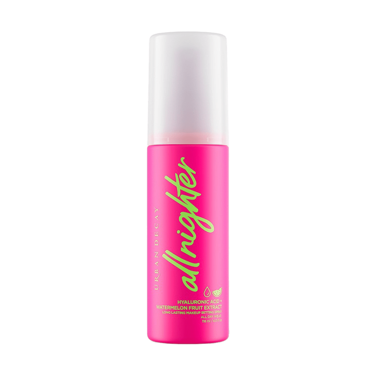 All Nighter Setting Spray - Hyaluronic Acid + Watermelon, Spray fijador de maquillaje con ácido hialurónico