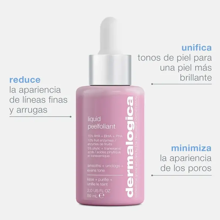 Liquid Peelfoliant Exfoliator with AHA BHA & PHA Exfoliante minimiza los poros