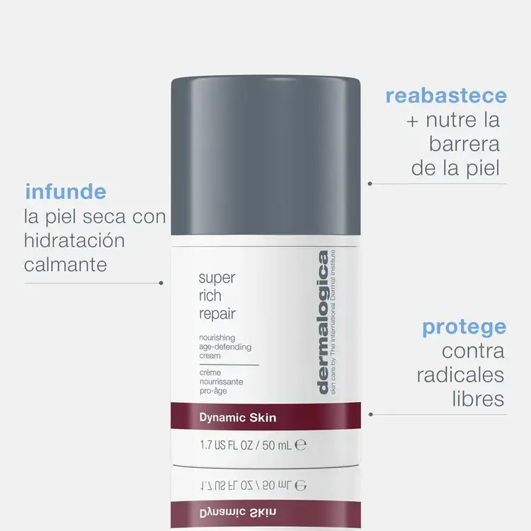 Super Rich Repair Crema hidratante reparadora nutre, hidrata y protege piel seca.