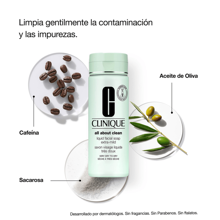 All About Clean™ Liquid Facial Soap Extra-Mild Jabón facial limpia suavemente y a profundidad