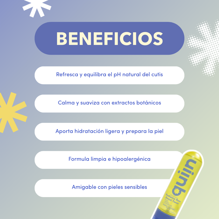 Radiance Rose Boost Toner 100 ML - Tónico facial, con vitamina B5 y rosas