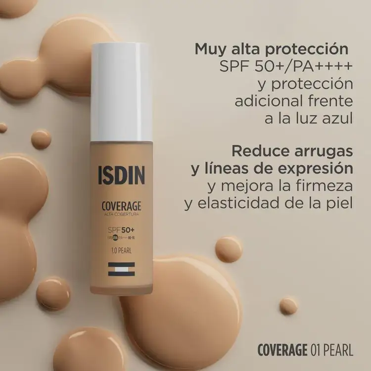 ISDIN COVERAGE - Base de maquillaje, con protección solar 50 SPF+