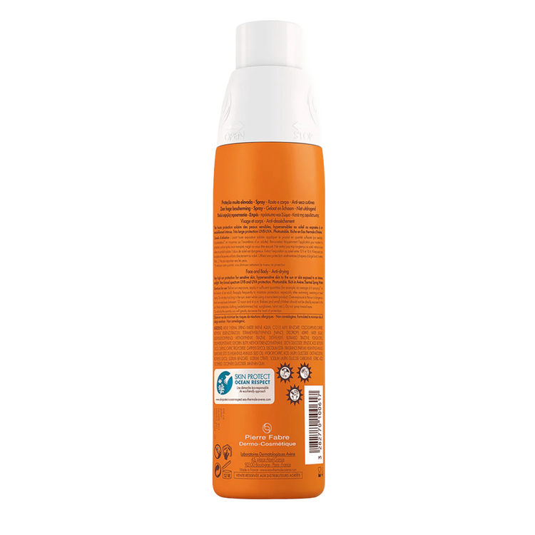 Spray Alta Protección Protector solar para la piel sensible