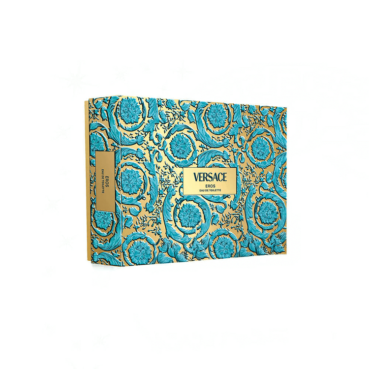 Eros - Set de regalo, Eau De Toilette 100 ml + Travel Spray 10 ml + 1 Black Trousse