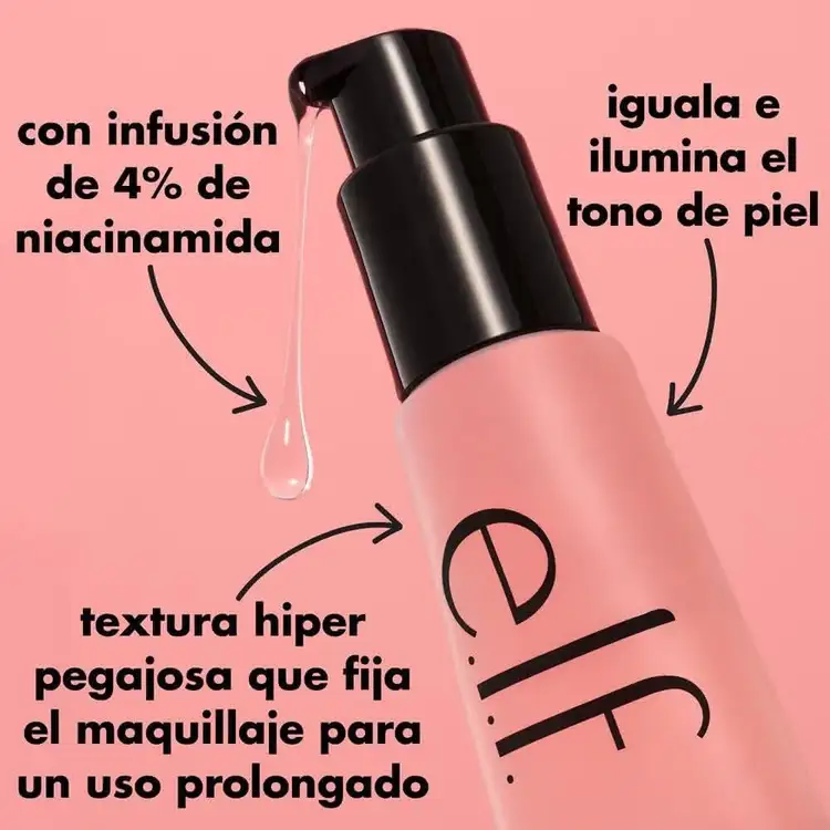 e.l.f. Power Grip Primer + 4% Niacinamide Prebase facial de maquillaje a base de gel con 4% de niacinamida