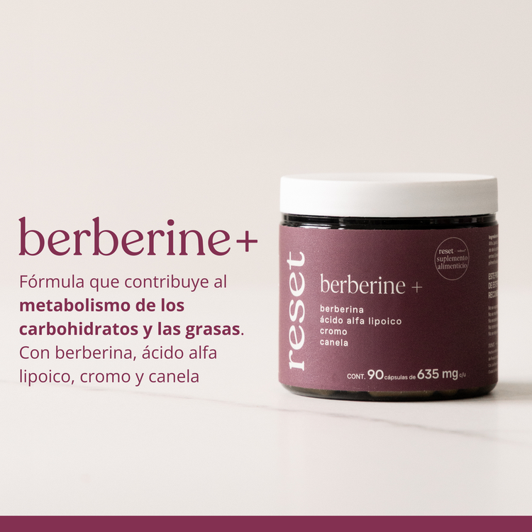 Berberine + Suplemento alimenticio contribuye a soporte metabólico, control de glucosa y manejo de peso