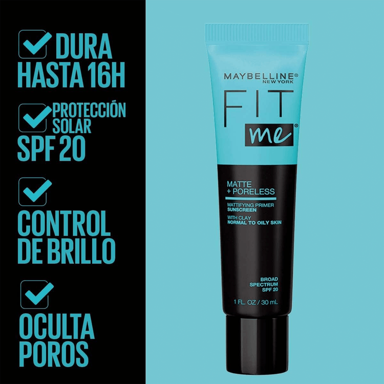 Fit Me Matte + Poreless - Primer, larga duración y acabado mate