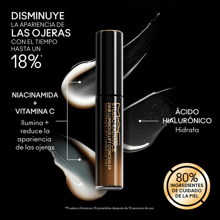 Studio Radiance 24Hr Luminous Lift Concealer Base de maquillaje cobertura media, radiante y natural