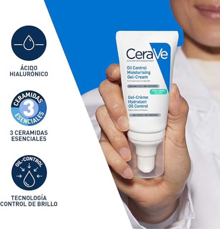 Oil Control - Crema hidratante, control de brillo e hidratación facial