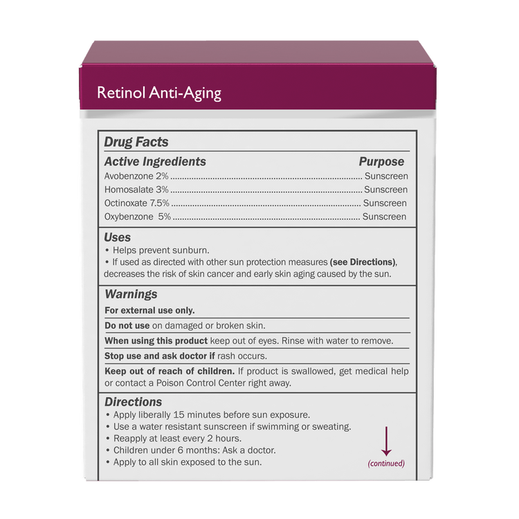 Retinol Crema facial con protector solar antiedad- spf 21