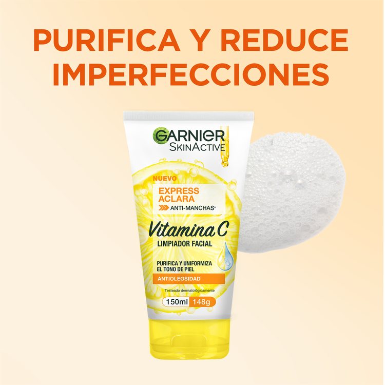 Garnier Skin Gel limpiador purifica y uniformiza el tono de piel