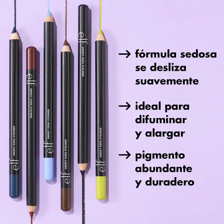 e.l.f. Smoky Kohl Eyeliner Lápiz delineador de ojos kohl suave para crear looks de ojos ahumados y difuminados