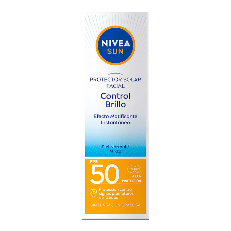 Control Brillo Protector Solar Facial tamaño viaje protección solar alta facial