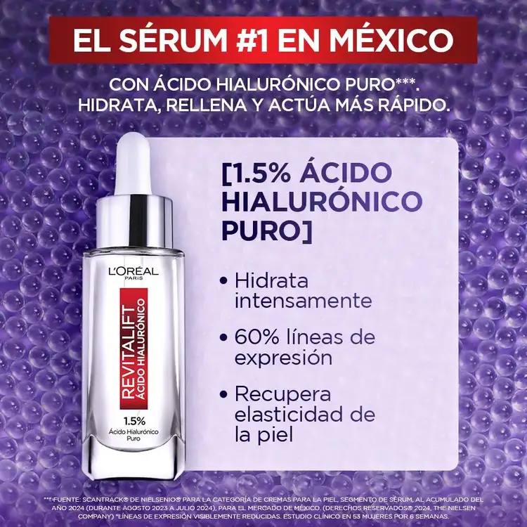 Revitalift - Serum facial, con ácido hialurónico hidratante y rellenador