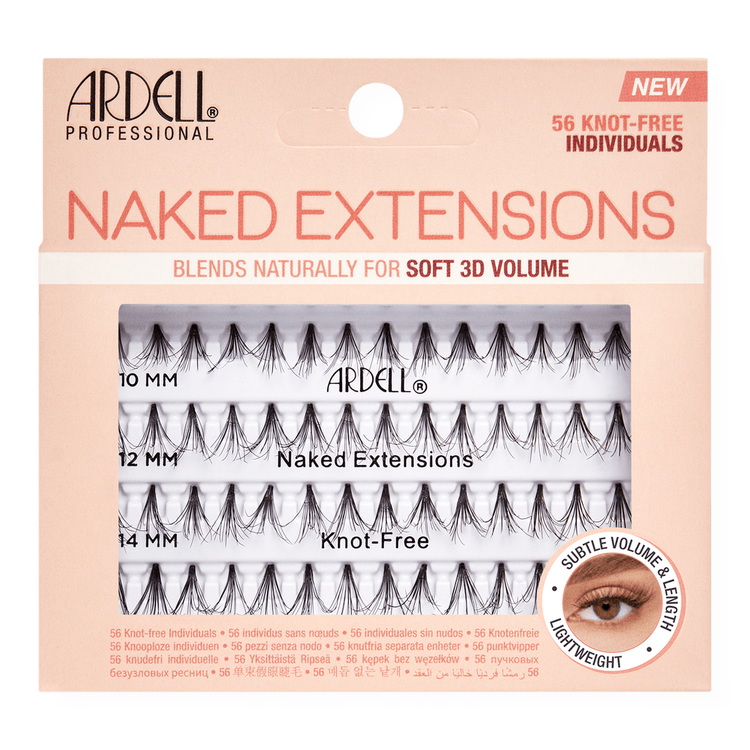 Naked Extensions Pestañas postizas pre-pegadas extensiones individuales ligeras y naturales.