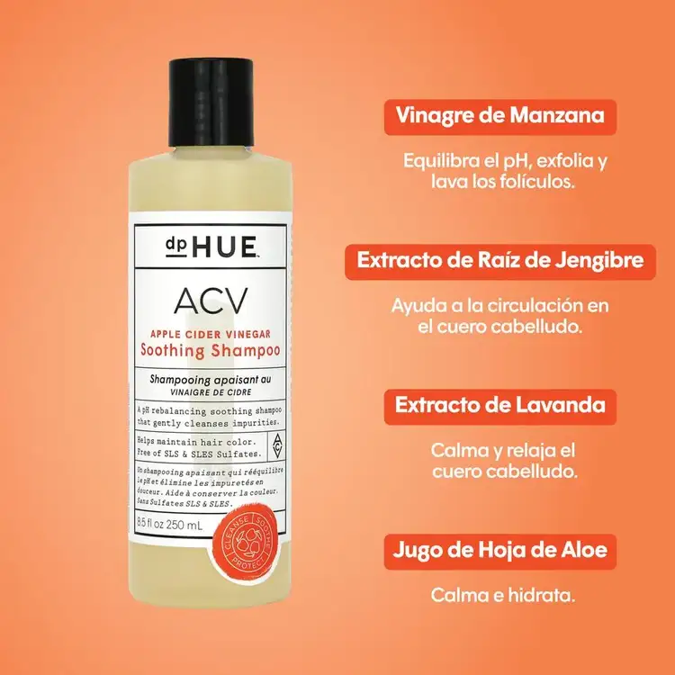 Acv Soothing Shampoo Shampoo calmante con vinagre de manzana limpia suavemente y equilibra el ph