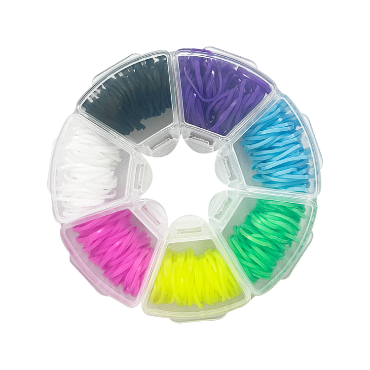 Scunci - Mini ligas elásticas de colores con estuche para almacenamiento