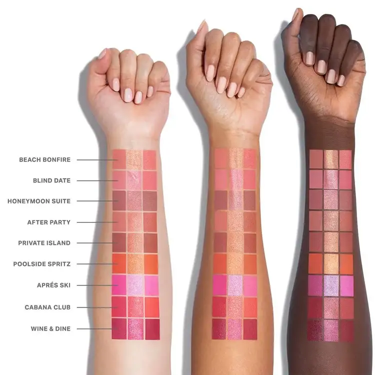 Cheek Thrills Multi-Finish Face Trios - Trío facial de múltiples acabados, una crema satinada, un bálsamo luminoso y un polvo aterciopelado
