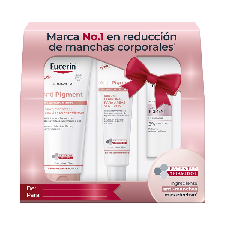 Antipigment - Set de regalo, crema corporal + serum corporal + limpiador