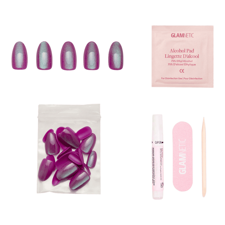 Berry Fizz Press-On Nails Uñas postizas efecto tridimensional fascinante.