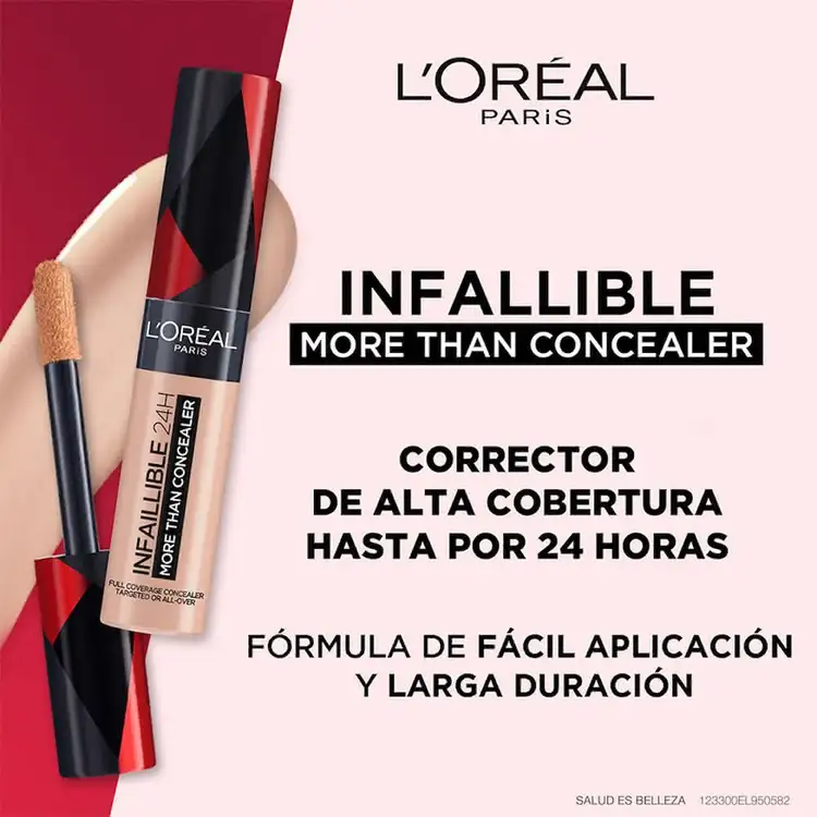 Infallible More Than Concealer - Corrector líquido, alta cobertura y larga duración