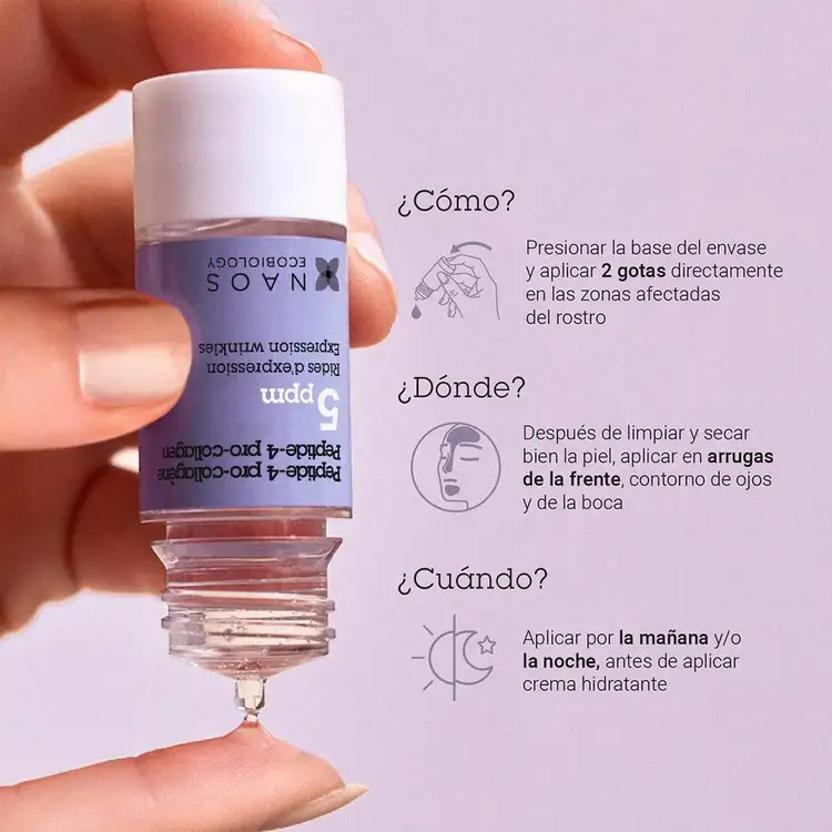 Péptido-4 Procolágeno - Suero facial, con activos puros para líneas de expresión