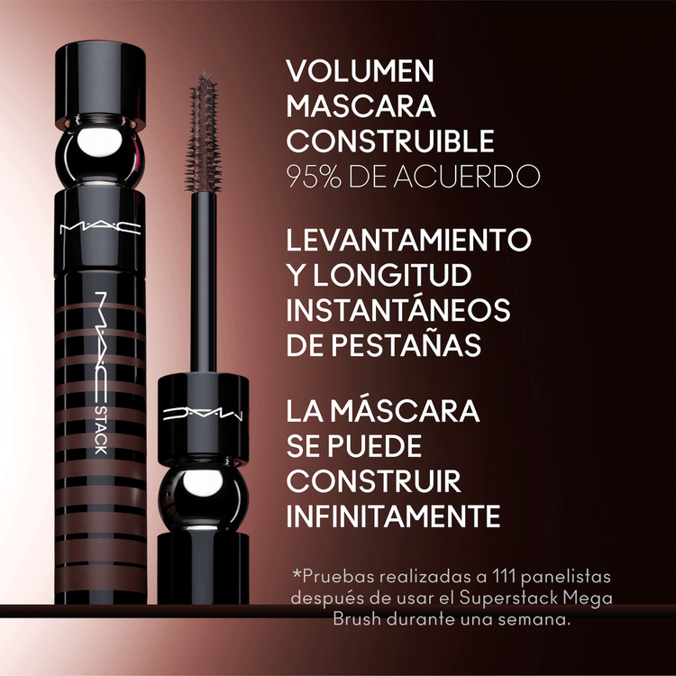 M·A·Cstack Chesnut Mascara Máscara de pestañas volumen, longitud y definición adaptable