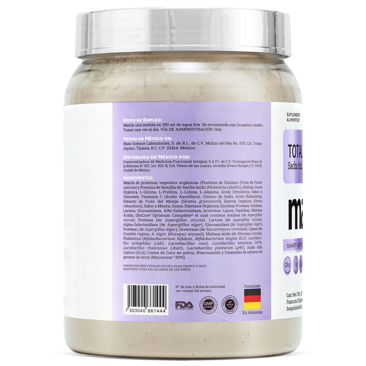Total Sacha Inchi - Proteína en polvo, sabor chocolate belga y menta