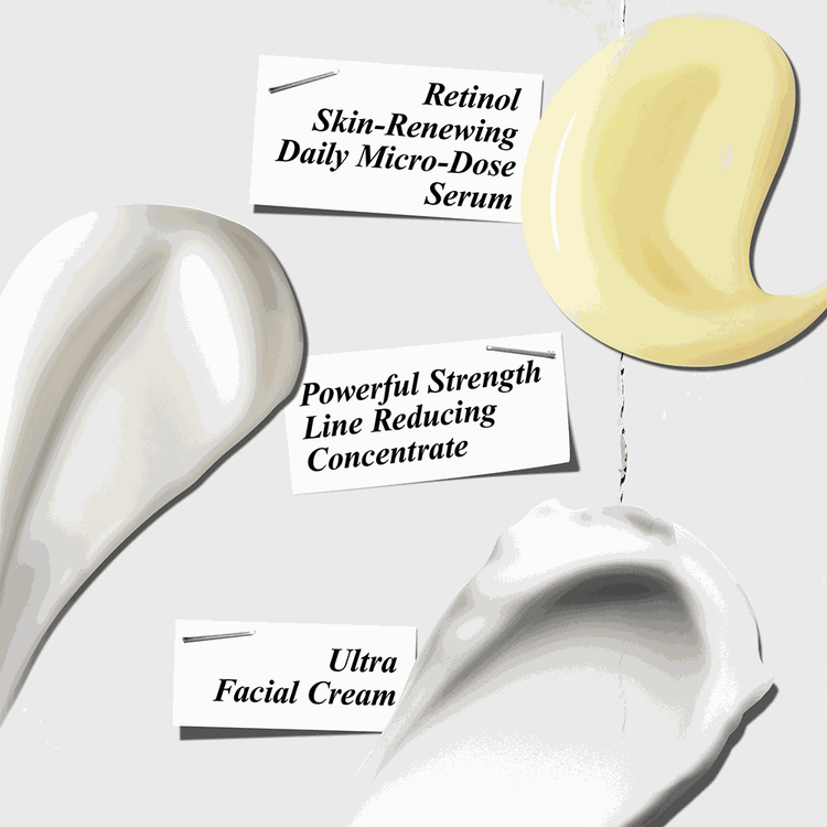 Skin Smoothing Solutions - Set de regalo, Powerful-Strength Line-Reducing Concentrate 50ml + Retinol Skin-Renewing Daily Micro-Dose Serum 30ml + Ultra Facial Cream 28ml