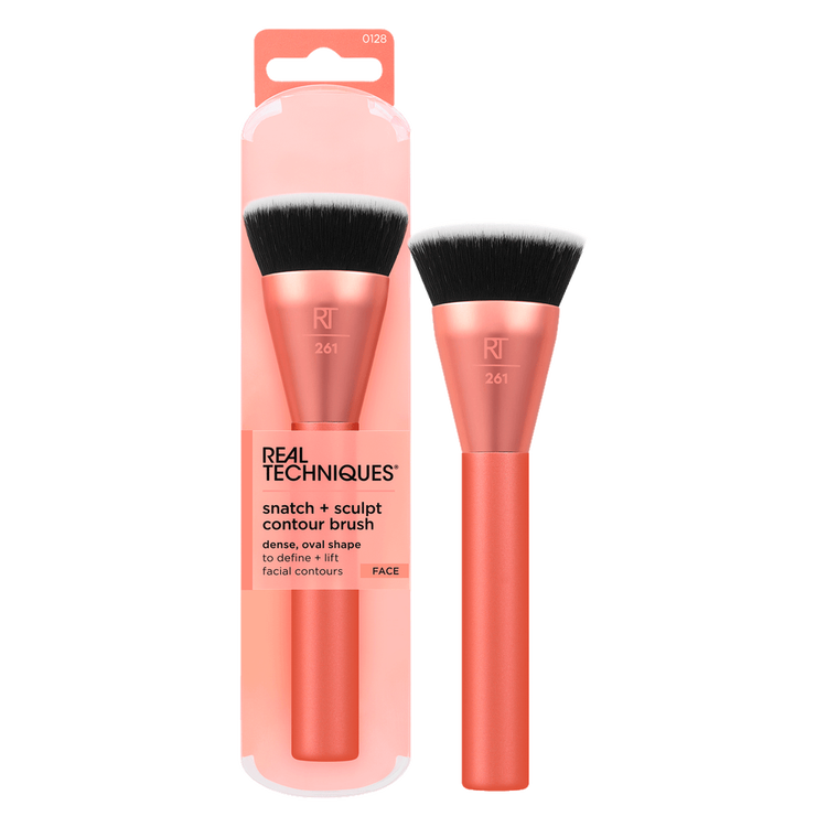 Snatch + Sculp Contour Brush - Brocha de maquillaje #261, para uso con textura líquida, en crema o polvo