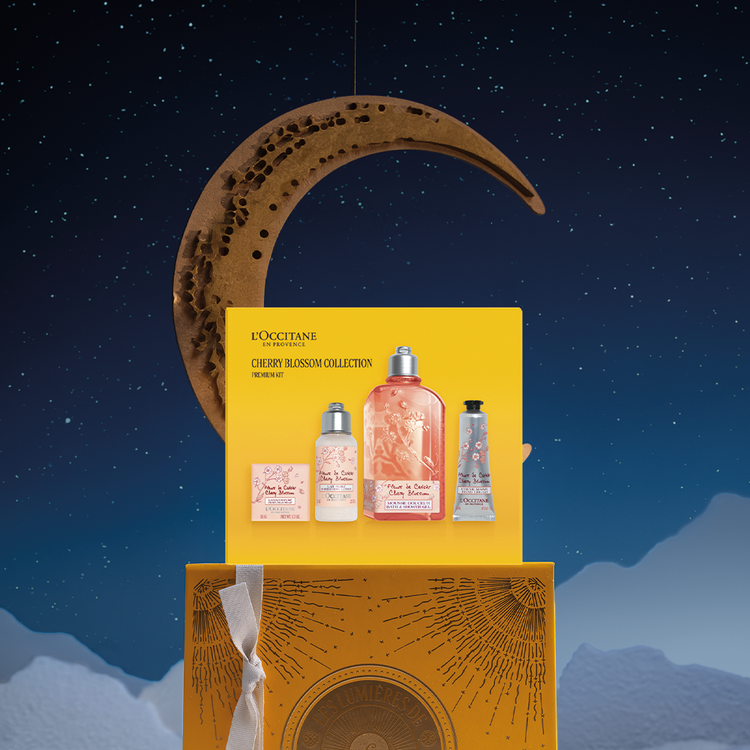 Cherry Blossom - Set de regalo, Gel de ducha + 250 ml + Loción corporal 75 ml + Jabón en barra 50 g + Crema para manos Cherry Blossom 30 ml