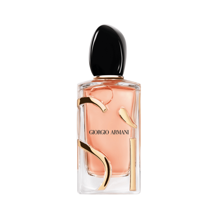 Si Intense - Eau De Parfum, envuelta en una estructura ambarada