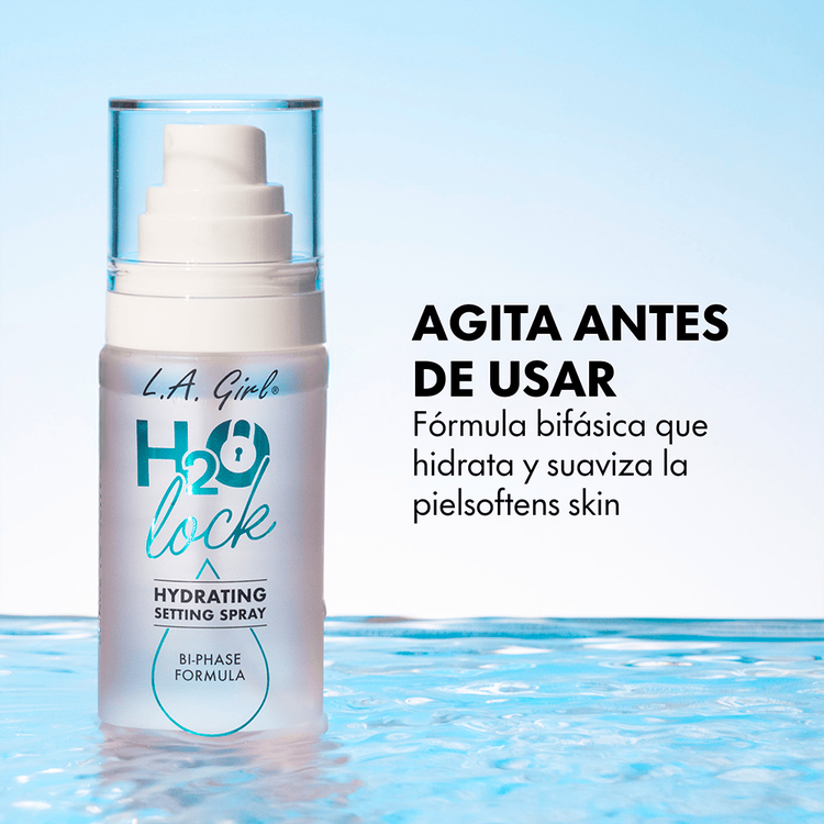 H2O Lock - Hydrating Setting Spray, spray fijador bifásico hidratante, 60 ml