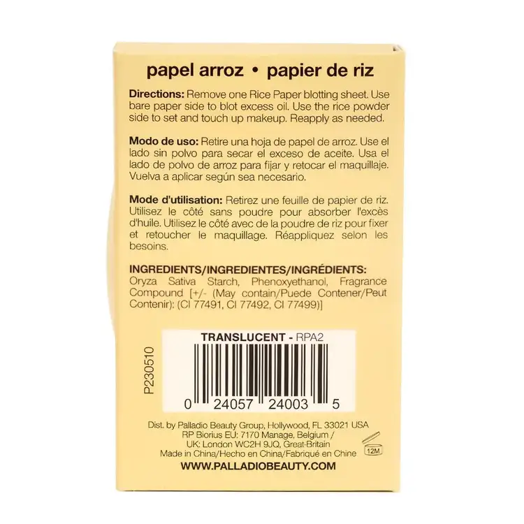 Rice Paper - Papel de arroz, absorbe la grasa fácilmente