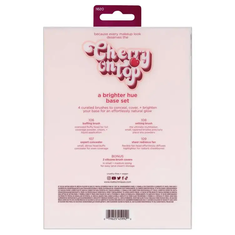Cherry On Top - Set de brochas, para ocultar, cubrir e iluminar tu base