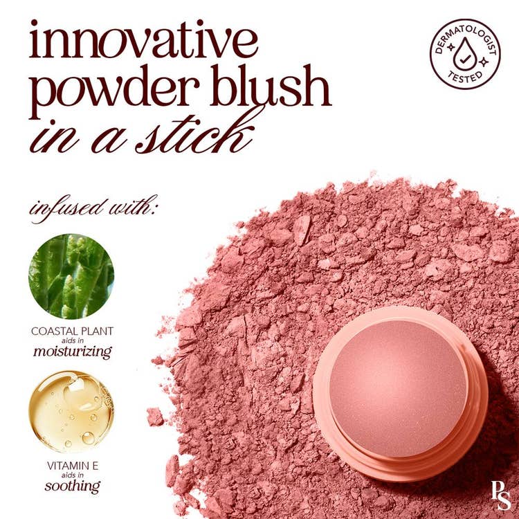 Polite Pops Powder Blush Stick - Blush en barra, infusionado con vitamina e