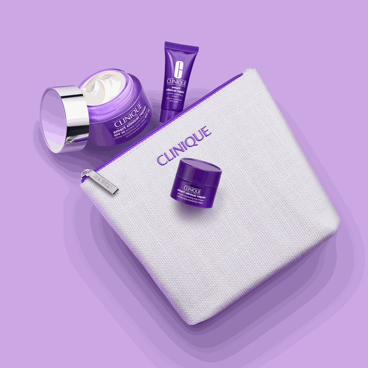 Age Defense Routine - Set de regalo, Wrinkle Serum + Wrinkle Correcting Cream + Wrinkle Correcting Eye Cream + Cosmetiquera