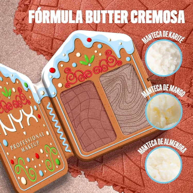 Gingerbaddie - Buttermelt Face Palette, paleta facial con bronceador e iluminador edición limitada