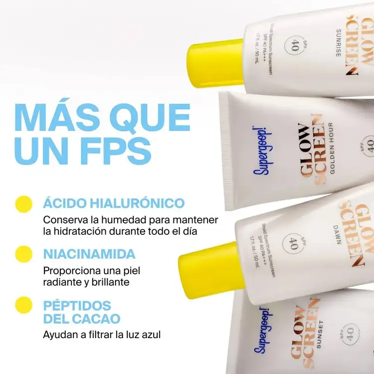 Mini Glowscreen - Protector solar SPF 40, acabado bronceado natural