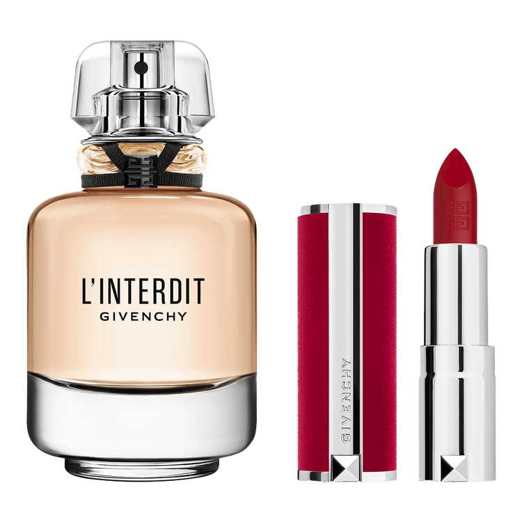 L'Interdit - Set de Regalo, Eau de Parfum 80 ml + Mini labial Le Rouge Deep Velvet N37